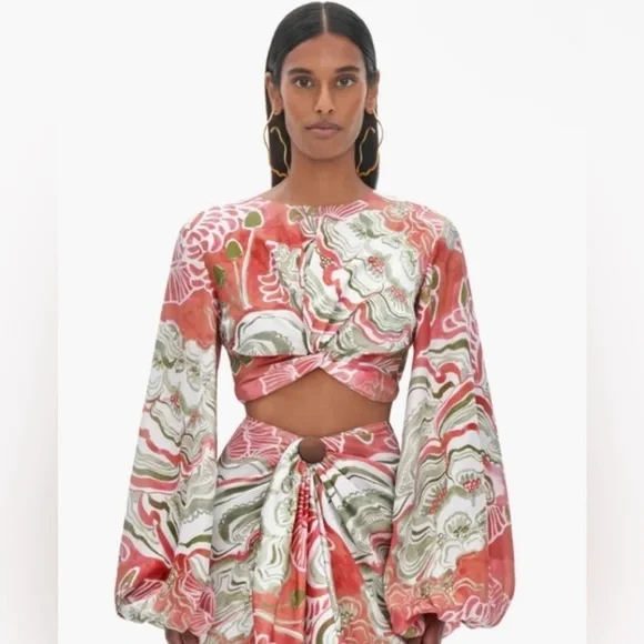 Andrea Iyamah Behati Cropped-Behati TOP Resort size S NWT - Picture 2 of 3